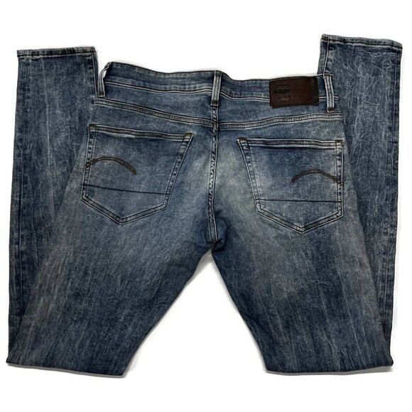 G Star Raw 3301 Deconstructed Super Slim Blue Stretch Jeans Mens 32 x 34 - Picture 9 of 10